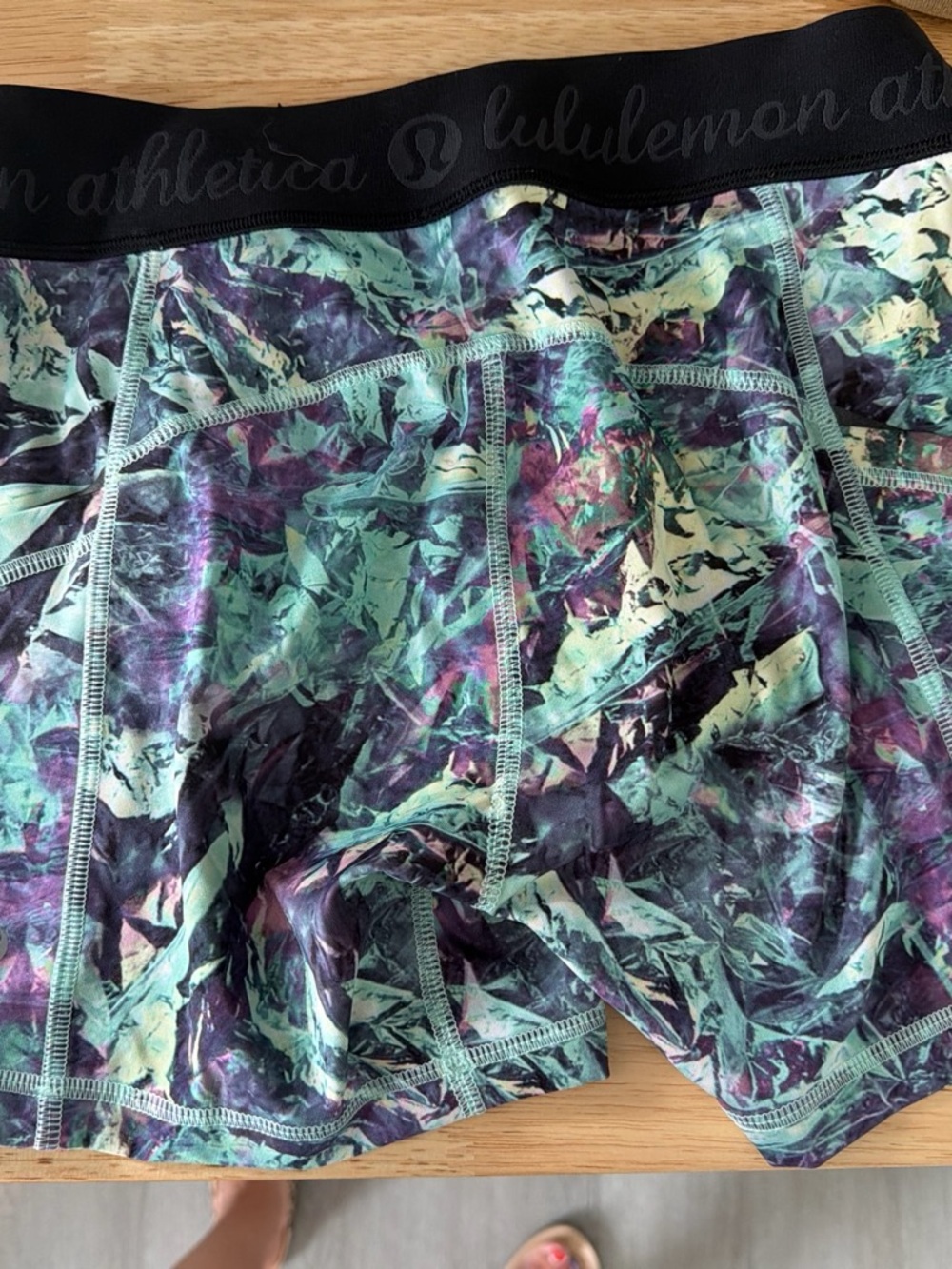 lululemon athletica Multicolor Abstract Print Bike Shorts